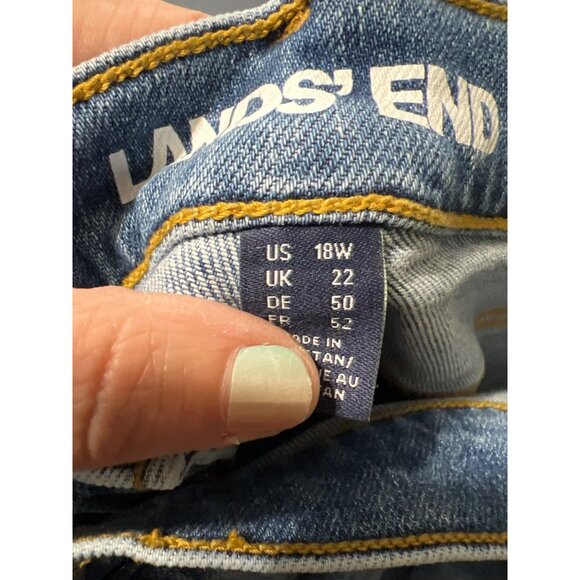 Lands End Womens Denim Capri Jeans Size 18W Relaxed Fit Mid Rise Stretch - Picture 12 of 16